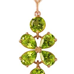 Genuine 3.15 ctw Peridot Necklace 14KT Rose Gold - REF-30Y3F