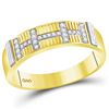 Image 3 : 1/2 CTW His & Hers Round Diamond Cluster Matching Bridal Wedding Ring 10kt Yellow Gold - REF-51M5A