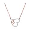 Image 1 : 1/10 CTW Round Diamond Double Heart Pendant 10kt Rose Gold - REF-9F6M