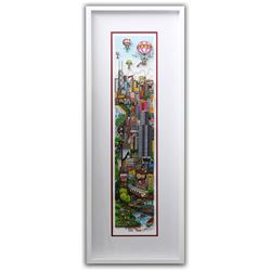 Charles Fazzino- 3D Construction Silkscreen Serigraph "A DEEP DISH PIE…IN CHI-TOWN"