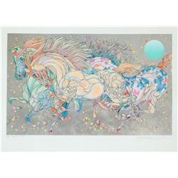 Guillaume Azoulay- Serigraph on paper with hand laid silver leaf   STARDUST 