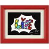 Image 1 : Romero Britto- Giclee on Canvas "Life Black Mini Word"