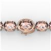 Image 1 : 67 ctw Morganite & Micro Pave Diamond Bracelet 14k Rose Gold