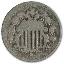 1869 Shield Nickel VG