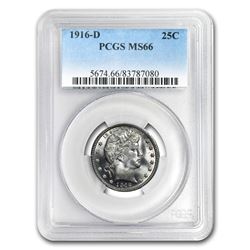 1916-D Barber Quarter MS-66 PCGS