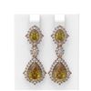 Image 1 : 9.38 ctw Canary Citrine & Diamond Earrings 18K Rose Gold