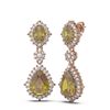 Image 2 : 9.38 ctw Canary Citrine & Diamond Earrings 18K Rose Gold