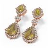 Image 3 : 9.38 ctw Canary Citrine & Diamond Earrings 18K Rose Gold