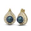 Image 2 : 2 ctw Diamond & Pearl Earrings 18K Yellow Gold