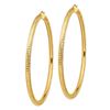 Image 2 : 14k Yellow Gold 4 mm Diamond-cut Hoop Earrings - 82.5 mm