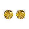Image 1 : 1.08 ctw Certified Intense Yellow Diamond Stud Earrings 10k White Gold
