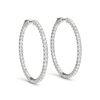 Image 2 : 5.5 ctw Diamond VS/SI 64 MM Hoop Earrings 14k White Gold
