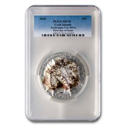 2018 Cook Islands 5 oz Silver 7 Summits Aconcagua MS-70 PCGS