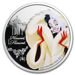 2018 Niue 1 oz Silver $2 Disney Villains Cruella De Vil