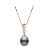 Image 1 : Tahitian Drop-Shape Pearl and Diamond Infinity Pendant