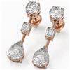 Image 1 : 3.5 ctw Pear Cut Diamond Designer Earrings 18K Rose Gold