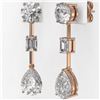 Image 3 : 3.5 ctw Pear Cut Diamond Designer Earrings 18K Rose Gold