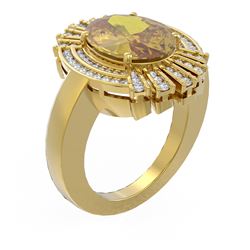 6.72 ctw Canary Citrine & Diamond Ring 18K Yellow Gold