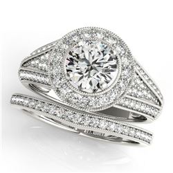 2.32 ctw Certified VS/SI Diamond 2pc Wedding Set Halo 14k White Gold