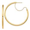 Image 1 : 14k Yellow Gold Polished with D/C wire Hoop Earrings - 2.5x40 mm