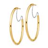 Image 2 : 14k Yellow Gold Polished with D/C wire Hoop Earrings - 2.5x40 mm