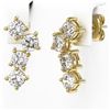 Image 3 : 4 ctw Cushion Diamond Earrings 18K Yellow Gold