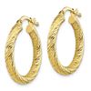 Image 2 : 10k Yellow Gold Diamond-cut Round Hoop Earrings - 15 mm