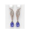 Image 1 : 4.81 ctw Tanzanite & Diamond Earrings 18K Rose Gold