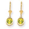 Image 2 : 14k 6 mm Peridot Leverback Earrings