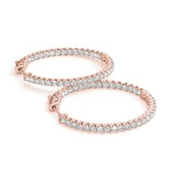 1.75 ctw Diamond VS/SI 34 MM Hoop Earrings 14k Rose Gold