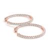 Image 1 : 1.75 ctw Diamond VS/SI 34 MM Hoop Earrings 14k Rose Gold