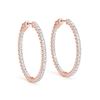 Image 2 : 1.75 ctw Diamond VS/SI 34 MM Hoop Earrings 14k Rose Gold