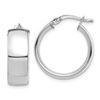 Image 1 : 14k White Gold Hoop Earrings - 7x19 mm