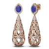 Image 2 : 7.82 ctw Sapphire & Diamond Earrings 18K Rose Gold
