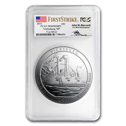 2011 5 oz Silver ATB Vicksburg MS-69 DMPL PCGS (FS, Mercanti)