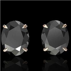 10 ctw Black Diamond Designer Stud Earrings 14k Rose Gold