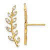 Image 1 : 14k Yellow Gold Cubic Zirconia Fern Ear Climber Earrings