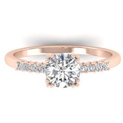 0.93 ctw Certified VS/SI Diamond Art Deco Ring 14k Rose Gold