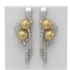 Image 1 : 6.17 ctw Diamond & Pearl Earrings 18K Rose Gold