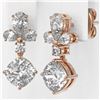 Image 3 : 2.75 ctw Cushion Cut Diamond Designer Earrings 18K Rose Gold