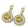 Image 3 : 3.93 ctw Fancy Yellow Diamond Earrings 18K Yellow Gold