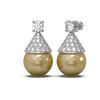 Image 2 : 2.86 ctw Diamond & Pearl Earrings 18K White Gold