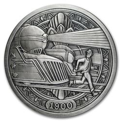5 oz Silver Antique Round - Hobo Nickel (Trains)