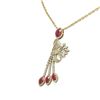 Image 2 : 9.99 ctw Ruby & Diamond Necklace 18K Yellow Gold