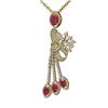 Image 3 : 9.99 ctw Ruby & Diamond Necklace 18K Yellow Gold