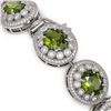 Image 3 : 44.22 ctw Tourmaline & Diamond Victorian Bracelet 14K White Gold