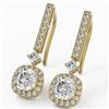 Image 1 : 2.4 ctw Cushion Cut Diamond Designer Earrings 18K Yellow Gold