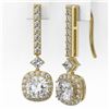 Image 3 : 2.4 ctw Cushion Cut Diamond Designer Earrings 18K Yellow Gold