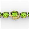 Image 1 : 67 ctw Peridot & Micro Pave Diamond Bracelet 14k Yellow Gold