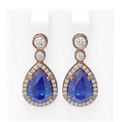 2.8 ctw Tanzanite & Diamond Earrings 18K Rose Gold